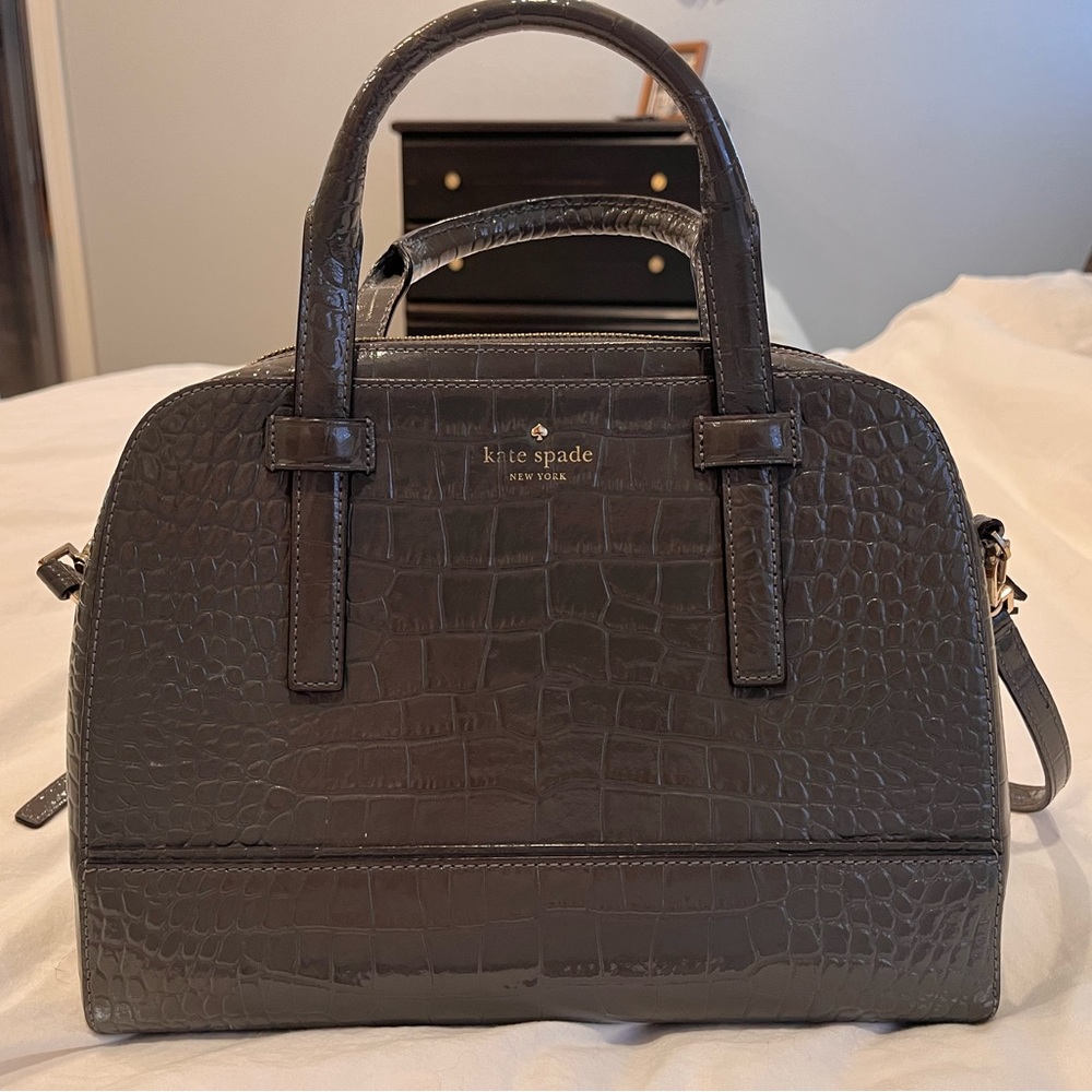 Gray Kate Spade Crossbody Purse